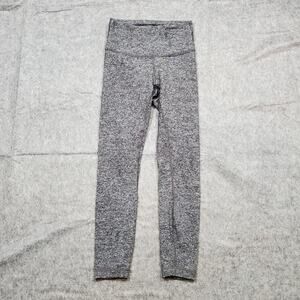 Lululemon Leggings Womens 4 Wunder Under Hi Rise 7/8 25" Heathered Black Yoga